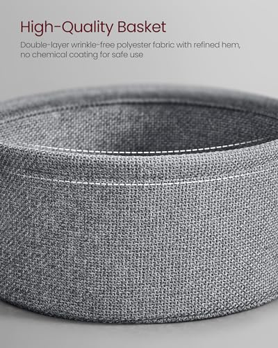 VASAGLE LILEA Collection - Coffee Table with Storage, Round Center Table for Living Room with Fabric Basket, Modern Style, Metal Frame, Ebony Black and Slate Gray ULCT244B56