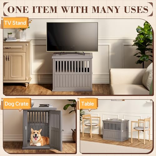 Heavy Duty Dog Crate Furniture Lockable Indoor Outdoor Kennel & End Table, view 6