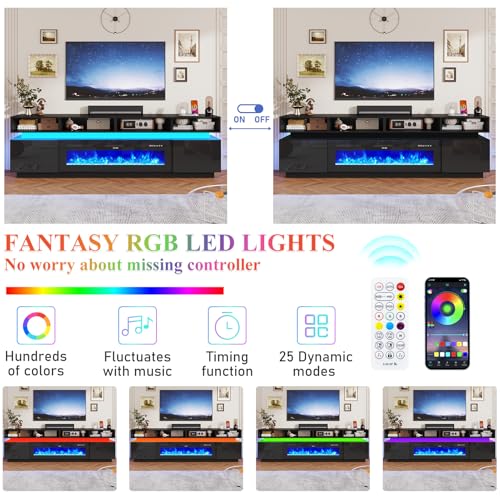 Fireplace TV Stand for 100" TV, view 6