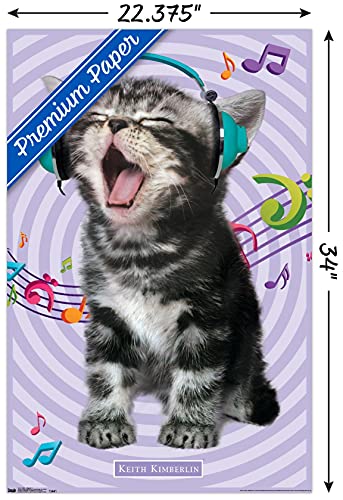 Keith Kimberlin - Kitten - Singing Wall Poster, 22.375" x 34", Premium Poster & Clip Bundle