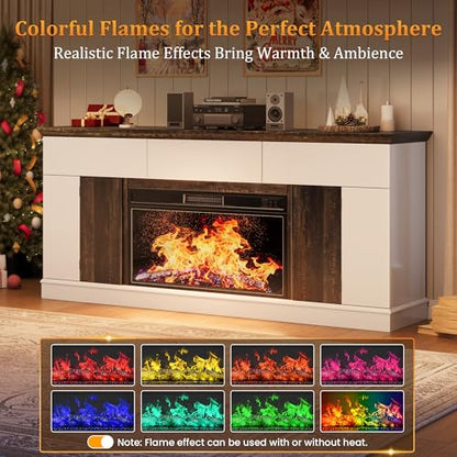 70" Fireplace TV Stand with 36" Electric Fireplace, view 6