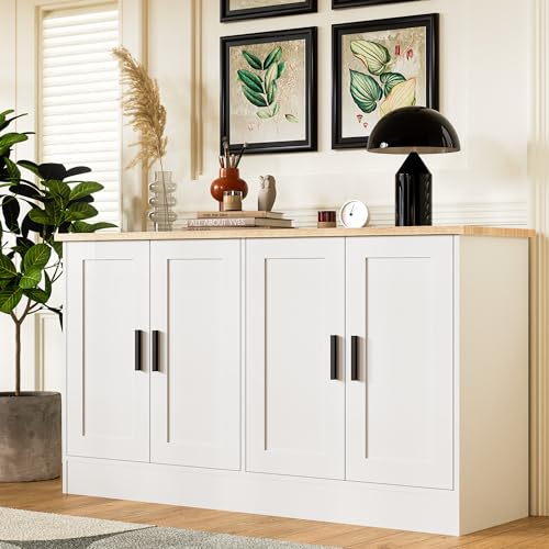 53" White Buffet Cabinet with Storage, view 7