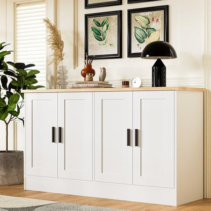 53" White Buffet Cabinet with Storage, view 7