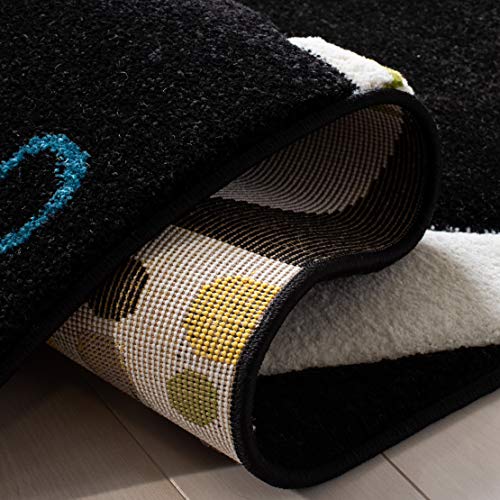 SAFAVIEH Carousel Kids Collection Accent Rug - 2' x 3', Black & Ivory, Non-Shedding & Easy Care, Ideal for High Traffic Areas for Boys & Girls in Playroom, Nursery, Bedroom (CRK167Z)