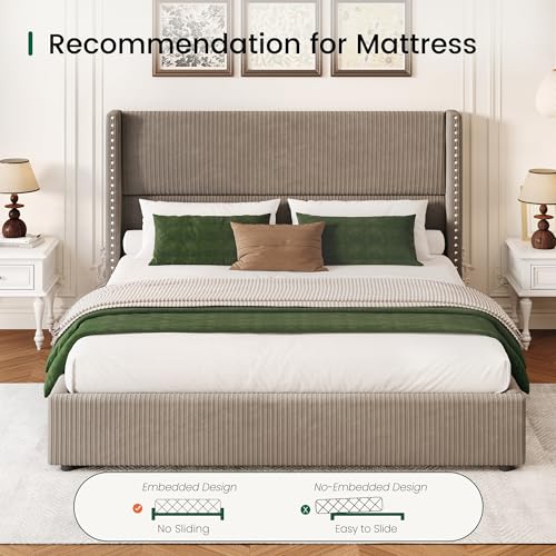 King Size Bed Frame with 4 Storage Drawers, view 7