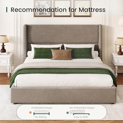 King Size Bed Frame with 4 Storage Drawers, view 7