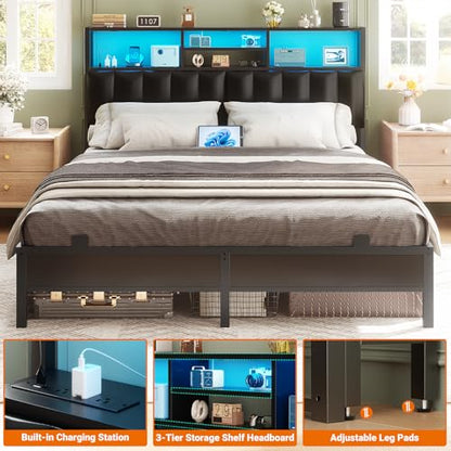 Headboard for Queen Size Bed with Storage, Upholstered Headboards, view 6