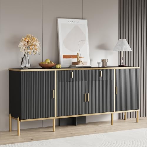 60" Fluted Buffet Cabinet with Storage, view 7