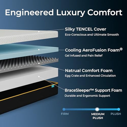 12 Inch Queen Mattress, Cooling Gel Memory Foam Mattress in a Box, view 3