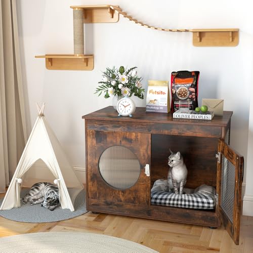 32.5 Inches Wooden Dog Crate Furniture, view 3