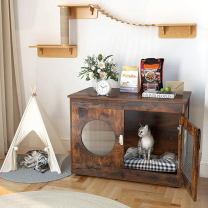 32.5 Inches Wooden Dog Crate Furniture, view 3