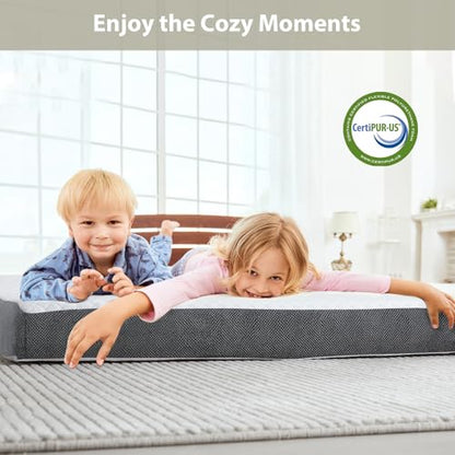 Tri Fold Memory Foam Foldable Mattress Twin, 3 inch Folding Mattress for Guest Sleep. Portable Trifold Mat with Removable Washable Cover, Floor Sleeping Mat for Adult and Kid