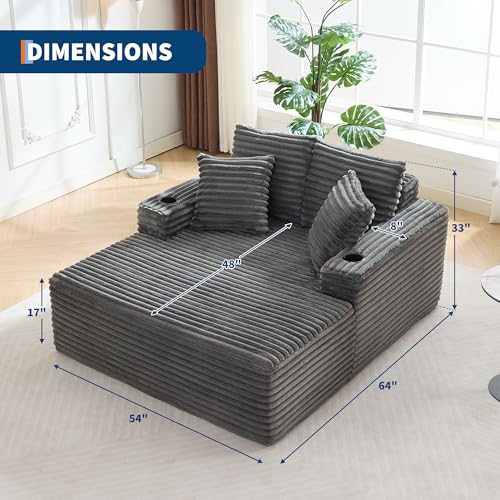 64" Oversized Chaise Lounge Chair Indoor, view 3