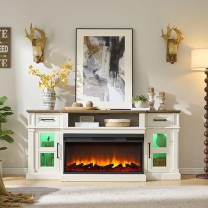 3-Side Fireplace TV Stand for up to 80 Inch TV, view 8