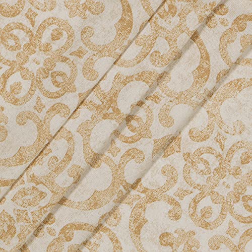 Pairs to Go Brockwell Decorative Window Treatment Rod Pocket Curtains for Living Room, Double Panel, 28" x 95", Wheat