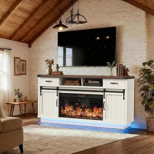 58" Farmhouse Electric Fireplace TV Stand for TVs up to 65", view 4