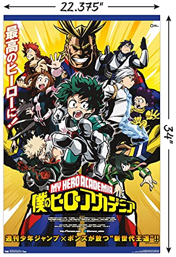 My Hero Academia - Key Art Wall Poster, 22.375" x 34", Poster & Mount Bundle