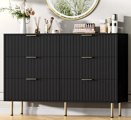 GAOMON 6 Drawer Dresser for Bedroom, 47" Fluted Dresser Chest of Drawers, view 2