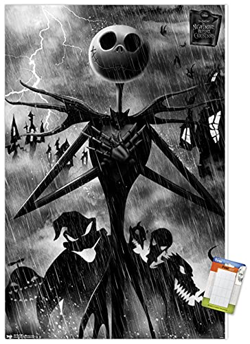 Disney Tim Burton's The Nightmare Before Christmas - Shadows Wall Poster, 22.4L x 14.7W, Premium Poster & Mount Bundle