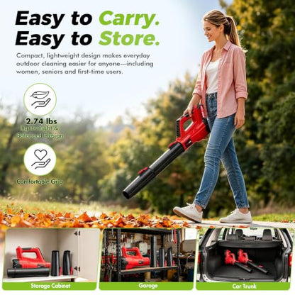 Electric Leaf Blower Cordless with Battery and Charger for Lawn Care Small, view 8
