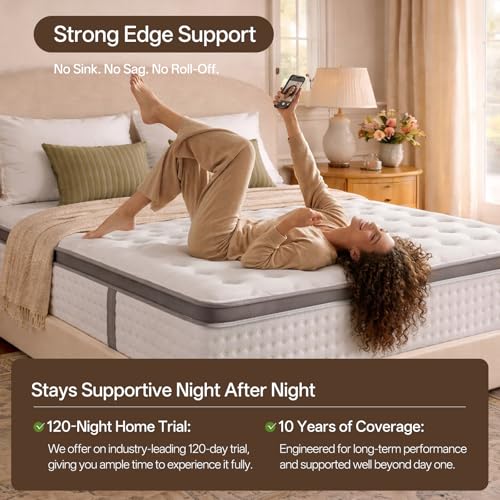 12 Inch Queen Mattress, Hybrid Mattress in a Box, view 6