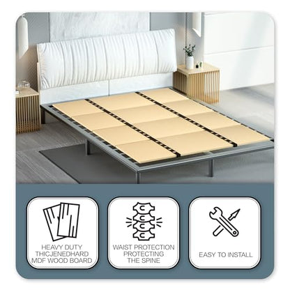 Heavy Duty Bed Panels Foldable Box Spring,Bed Support Slats,Twin Bed Board Under Mattress Support(57'x 80' Queen Size)