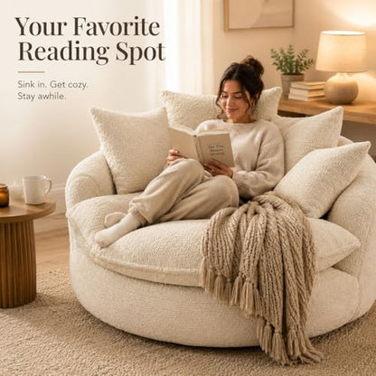 Oversized Round Lounge Chair Indoor, view 6