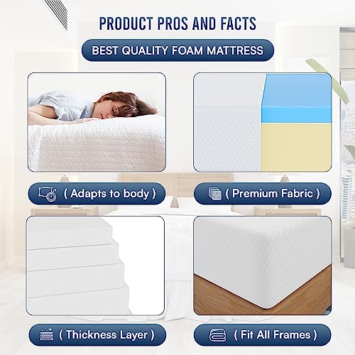 | 12 Inch King Mattress | Medium Firm | Gel Memory Foam | White, view 7