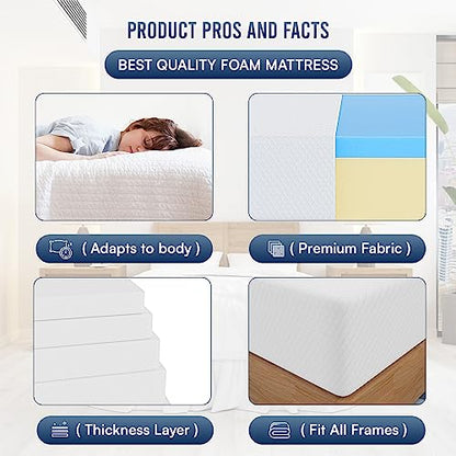| 12 Inch King Mattress | Medium Firm | Gel Memory Foam | White, view 7