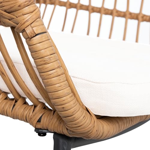 Safavieh Outdoor Collection Roston Natural/White 4-Piece Patio Living Set PAT9005A-2BX