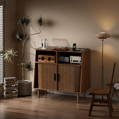 Record Player Stand with Vinyl Storage, view 7