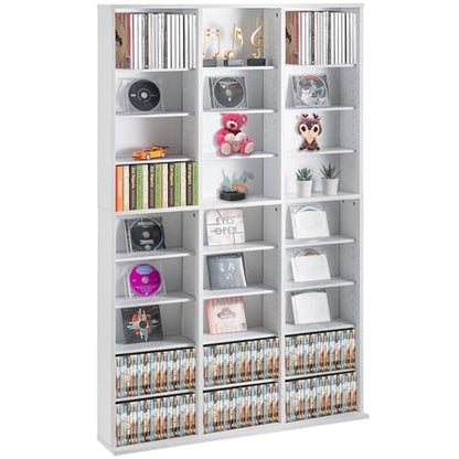 Media Storage Cabinet, 9-Layer DVD Shelf, Adjustable CD Shelves 27 Compartments, view 2