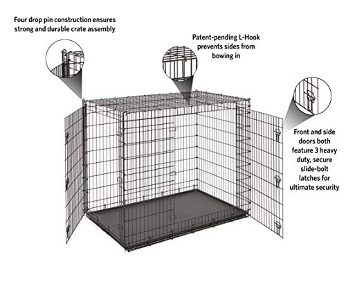 Solutions by Midwest 54-Inch Double Door Crate, Giant Breed Dogs, 100+ lbs, view 4