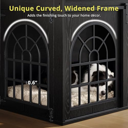 45.1" Dog Crate Furniture with Sliding Barn Door, view 5