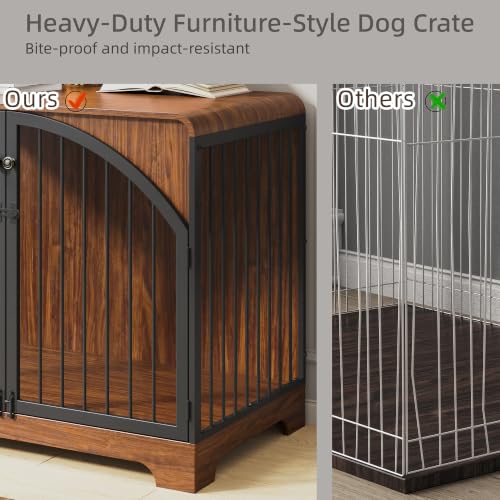 78" Farmhouse Dog Crate Furniture for 2 Large Dogs, view 5