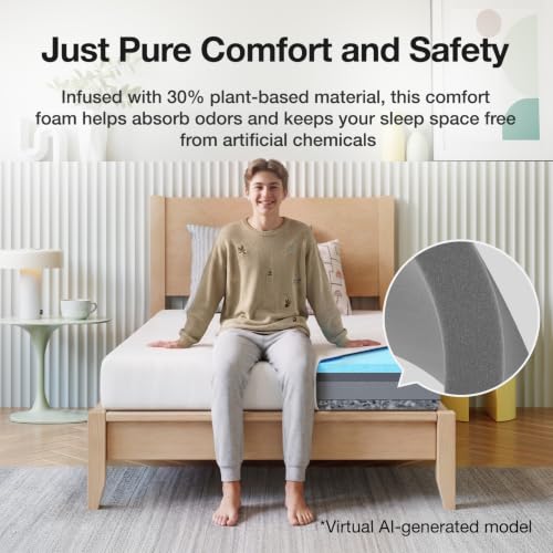 Twin Mattress, 5 Inch Twin Size Mattress with Gel Memory Foam, view 7