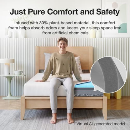 Twin Mattress, 5 Inch Twin Size Mattress with Gel Memory Foam, view 7