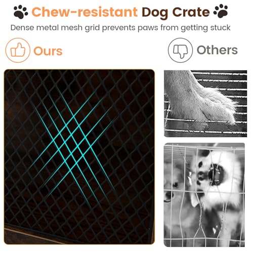 32.5 Inches Wooden Dog Crate Furniture, view 7