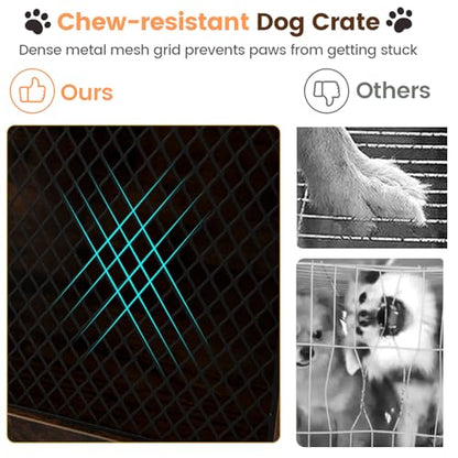 32.5 Inches Wooden Dog Crate Furniture, view 7