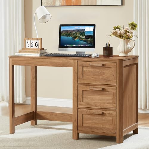 48-Inch Farmhouse Home Office Desk with 3 Drawers,Brown, view 2