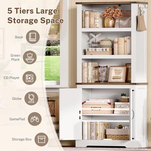 70.9in Tall Storage Cabinet with Adjustable Shelves, view 5