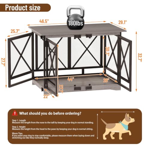 48" Dog Crate Furniture, Dog Kennel Indoor for Large Breed, view 5