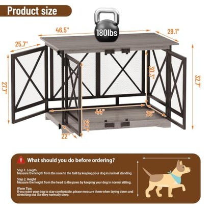 48" Dog Crate Furniture, Dog Kennel Indoor for Large Breed, view 5