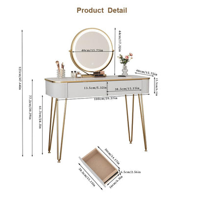 Small makeup Vanity with Mirror and Lights for Bedroom, view 3