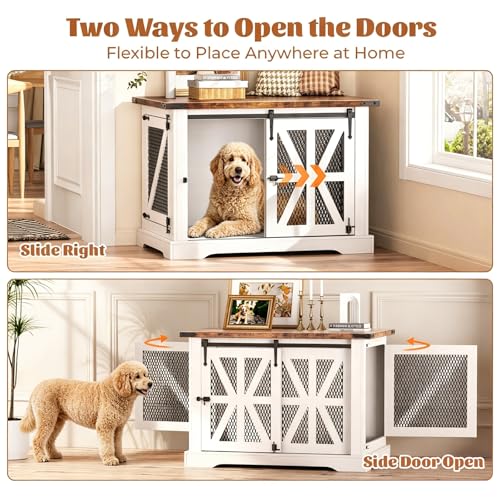 43.3" Farmhouse Dog Crate Furniture for Medium Dogs Up to 55 lb, view 6