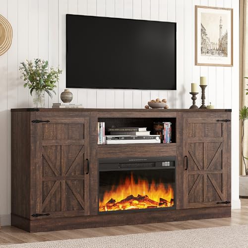 64" Farmhouse Fireplace TV Stand for 75" TVs, view 2