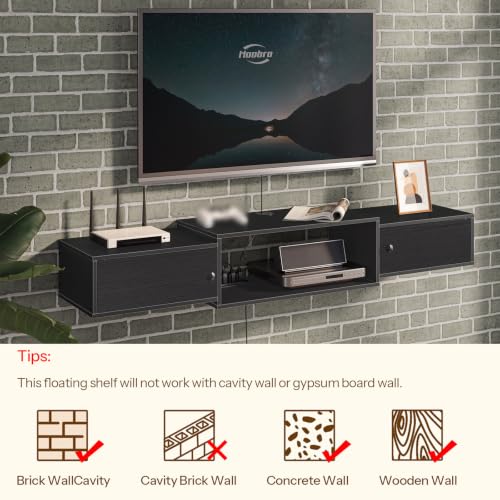 55" Floating TV Stand with Power Outlets, view 5