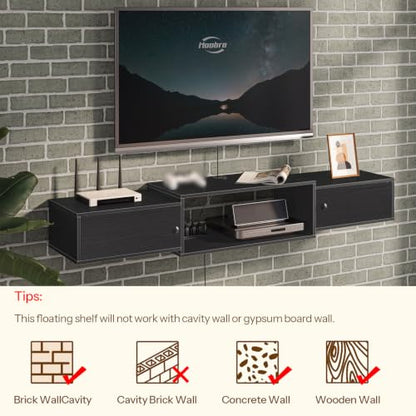 55" Floating TV Stand with Power Outlets, view 5