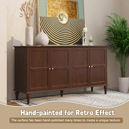 58'' Mid-Century Modern Sideboard Buffet Cabinet with Storage, view 4