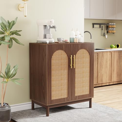 Set of 2 Rattan Sideboard, 59” Buffet Cabinet with Storage, view 7